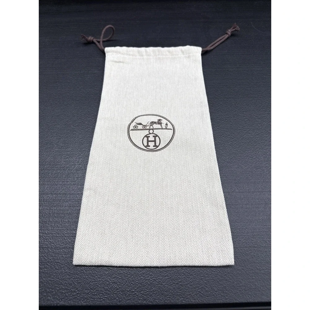 HERMES Drawstring Dust Bag Herringbone Pattern 14